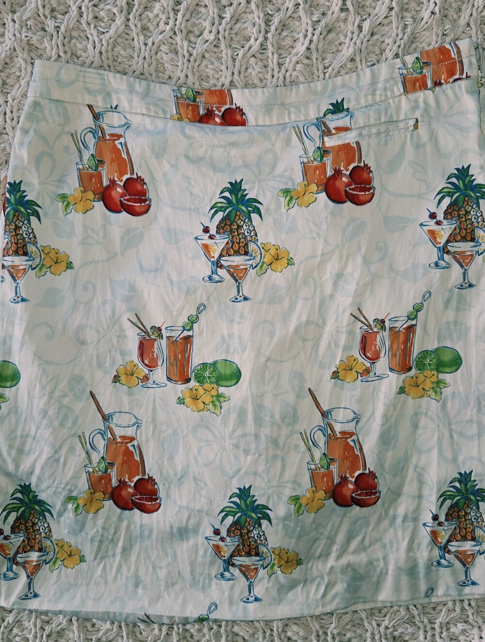 Tommy Bahama Skort Tiki Cocktails Tropical Print Resort Tennis Golf 8 Silk Blend